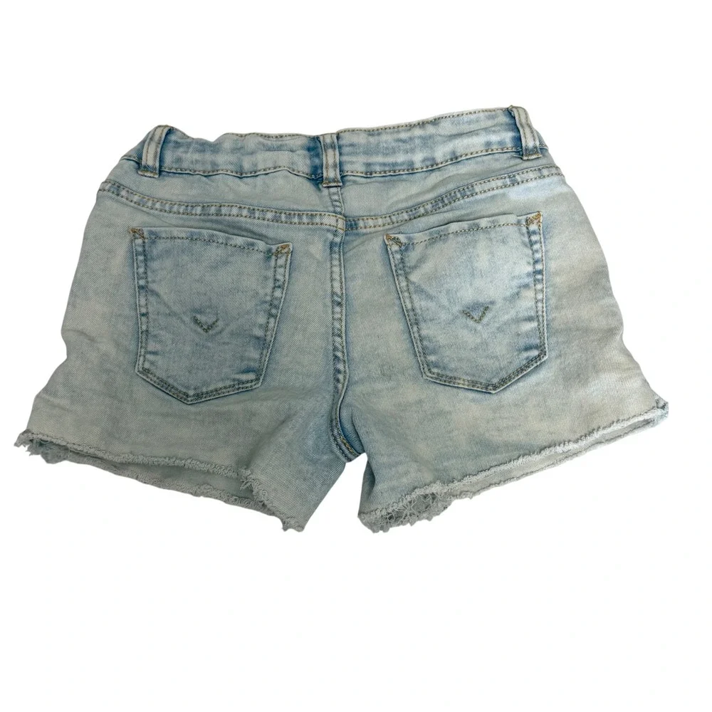 Hudson Girls Light Wash Mid Rise Cut Off Denim Shorts Size 10‎ Adjustable Waist